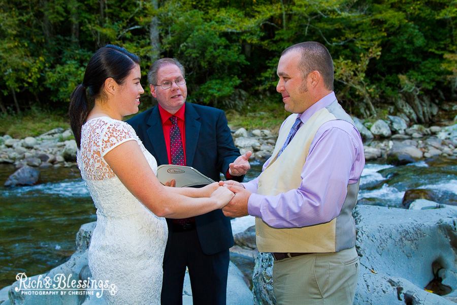 Officiant Ron Crivellone performing wedding ceremony